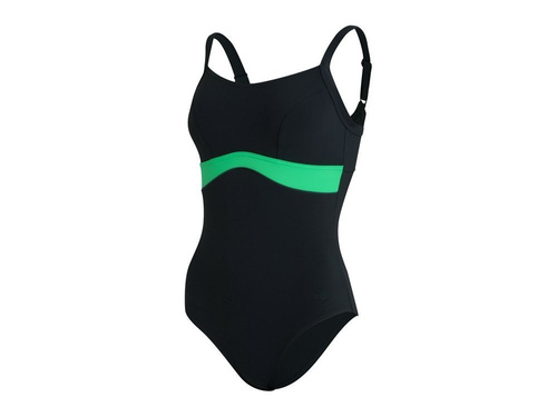 Kostium pływacki Speedo SHAP SALACIA CLPBK AF - G056/BLACK/GREEN